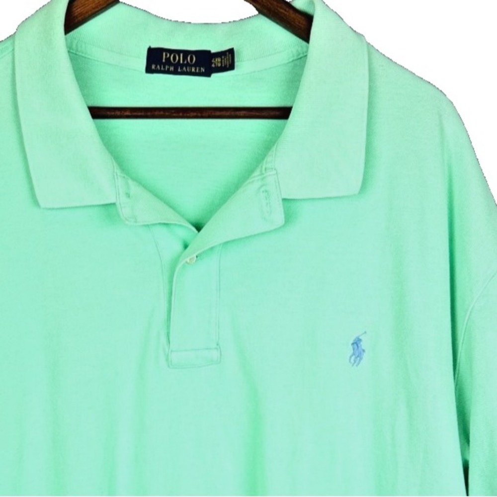 Polo Ralph Lauren Shirt Mens Big 4XB Mint Green Short Sleeve Cotton Golf Polo